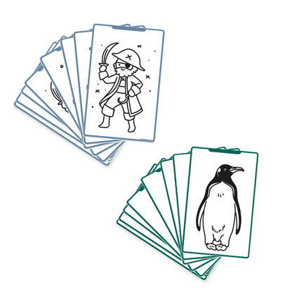 Kidydraw mini extra tekenkaarten Dieren & Oceanen en Piraten