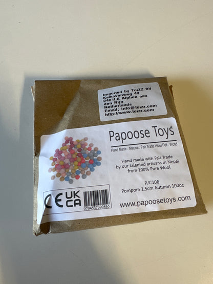 Papoose Toys wol vilt balletjes 1.5cm - 100 stuks ‘herfst’