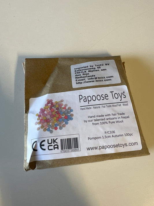 Papoose Toys wol vilt balletjes 1.5cm - 100 stuks ‘herfst’