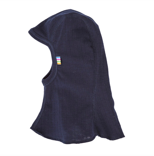Balaclava wol enkellaags marine blauw