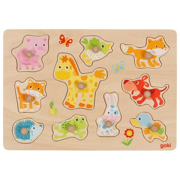 Houten puzzel babydieren