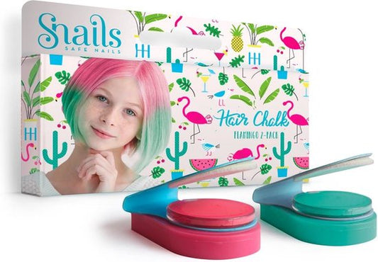 Haarkrijt set van 2 - groen en roze