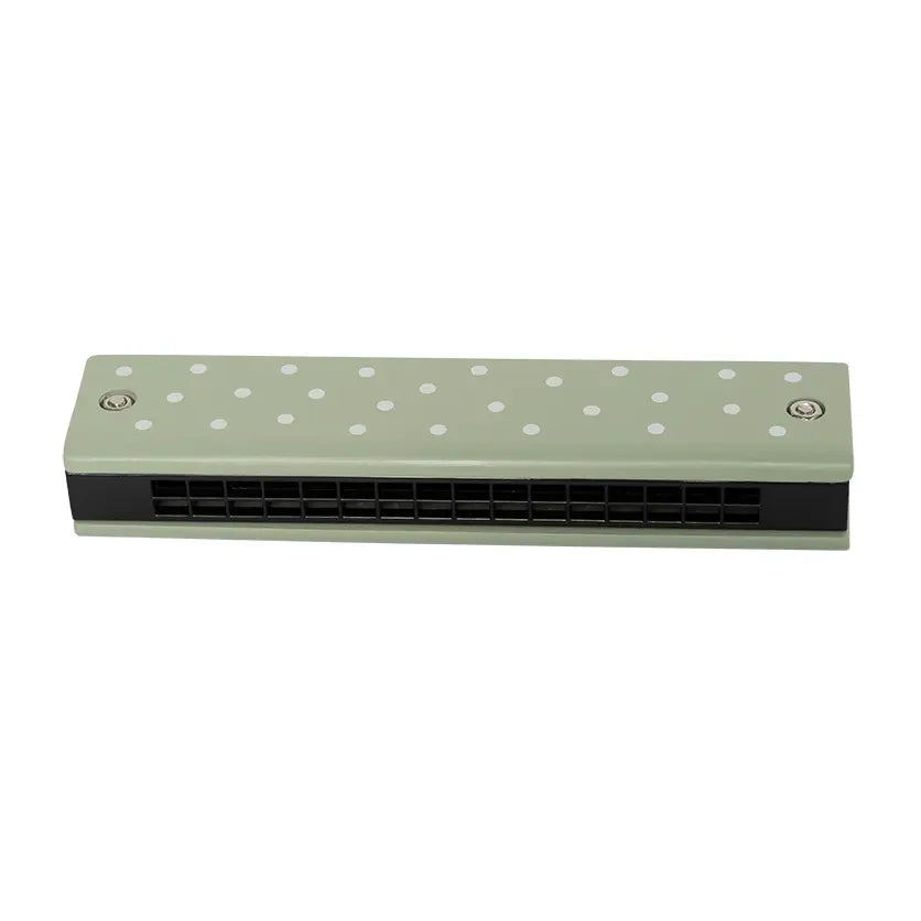 Mondharmonica - groen met witte stippen