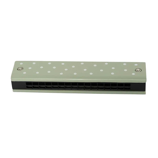 Mondharmonica - groen met witte stippen