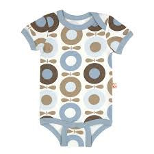 Romper - blauw/bruin - korte mouw - biologisch katoen