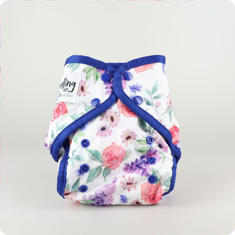 Wasbare pocketluier - Mumma’s Garden Navy