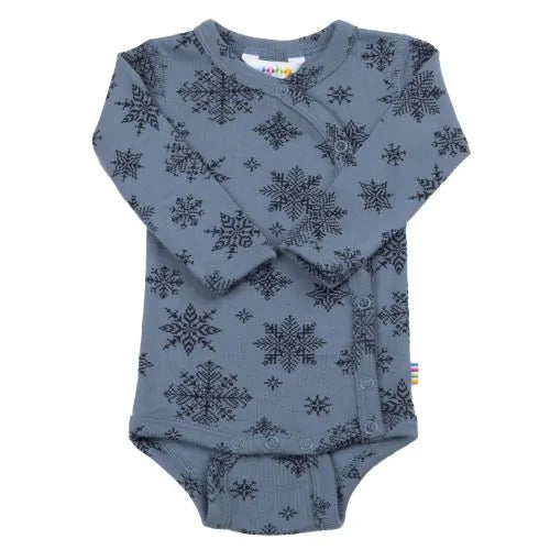 Joha overslag romper | blauw sneeuwvlokken | wol