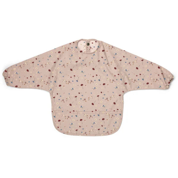 Slab met lange mouw - Roze met bloemen en vogels