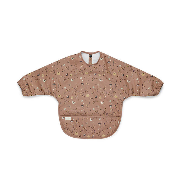 Slab met lange mouw - roze met blaadjes