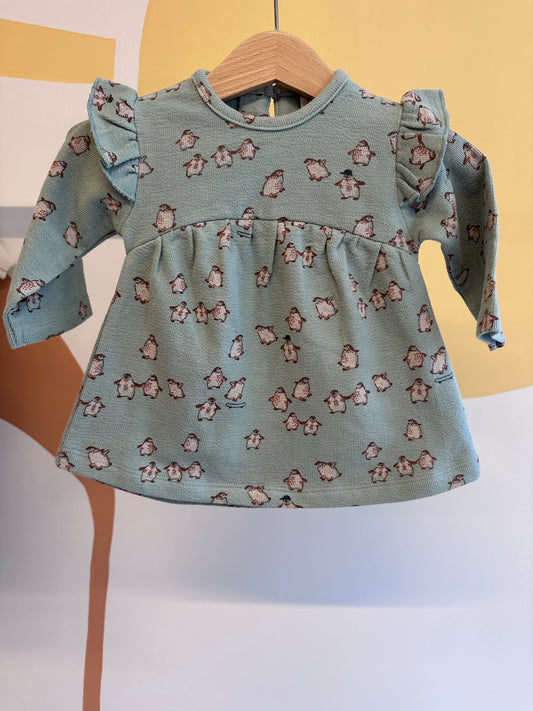 Jurkje blauw met pinguïns - biologisch katoen - Riffle Amsterdam