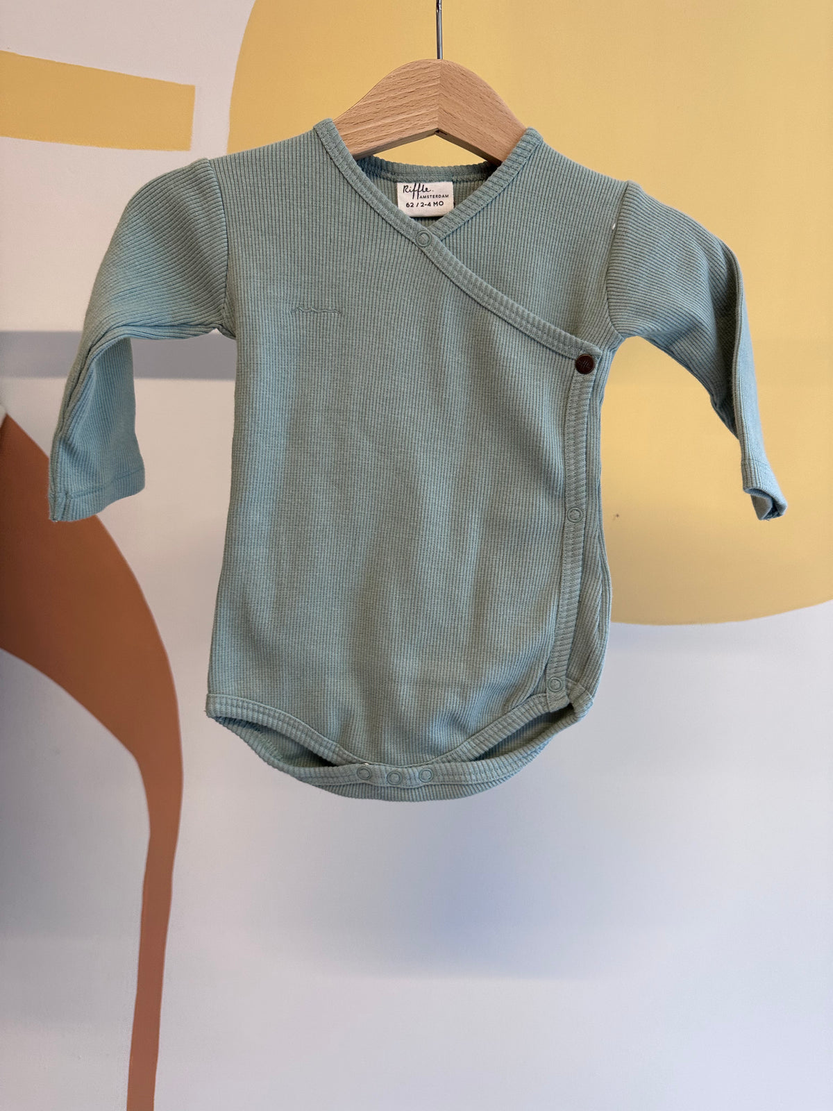 Romper blauw lange mouw - biologisch katoen - Riffle Amsterdam