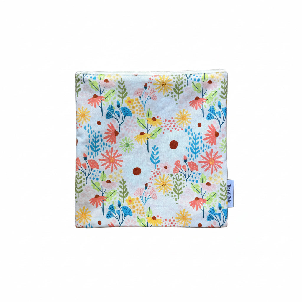 Wasbaar boterhamzakje | Bloemen Mix | 22x22cm