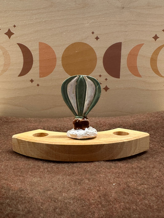 Keramieken steker - groene luchtballon