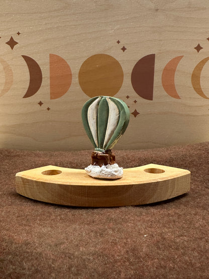 Keramieken steker - groene luchtballon