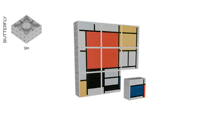Magnetische Bouwblokken Mondriaan (9 stuks)
