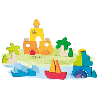 Landschap puzzel bouwblokken Honolulu