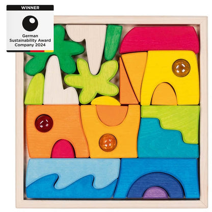 Landschap puzzel bouwblokken Honolulu