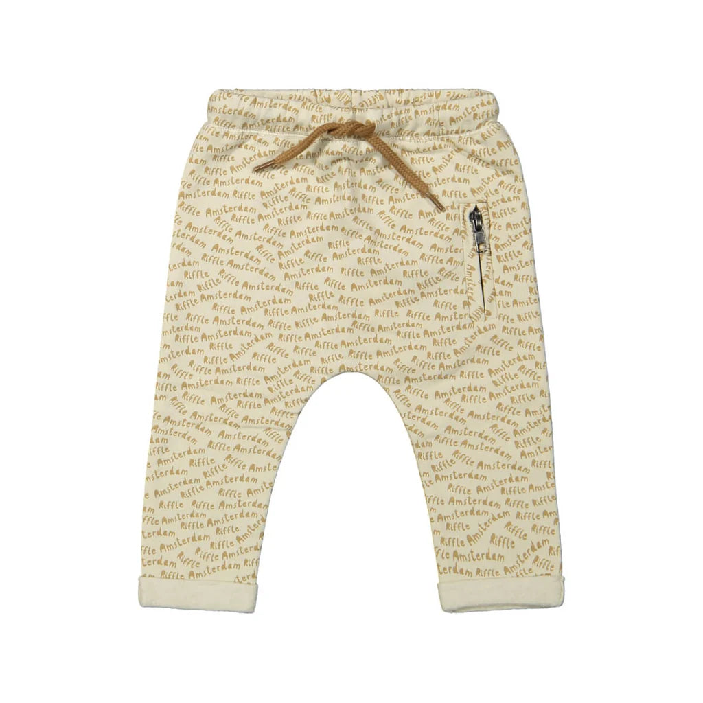 Broekje beige letters - biologisch katoen - Riffle Amsterdam