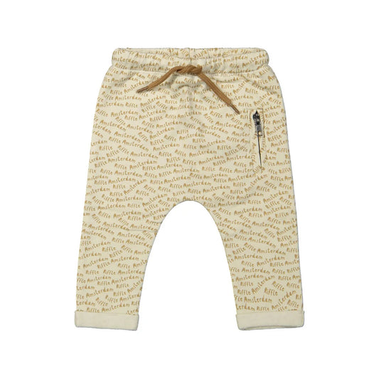 Broekje beige letters - biologisch katoen - Riffle Amsterdam