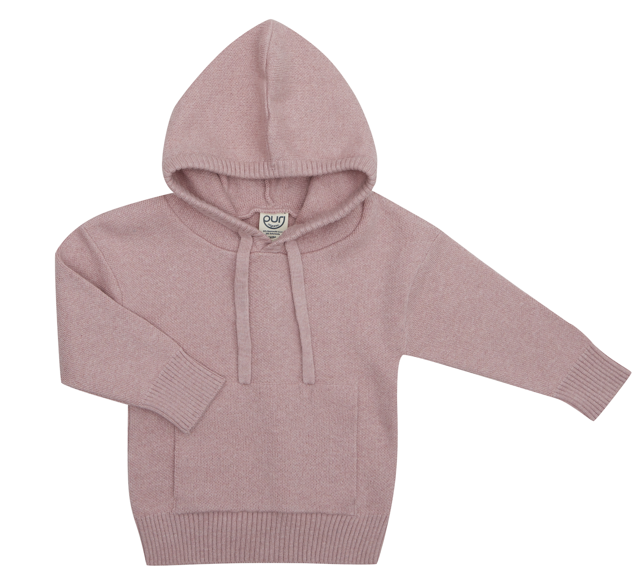 Hoody 80% katoen 20% wol - mauve roze