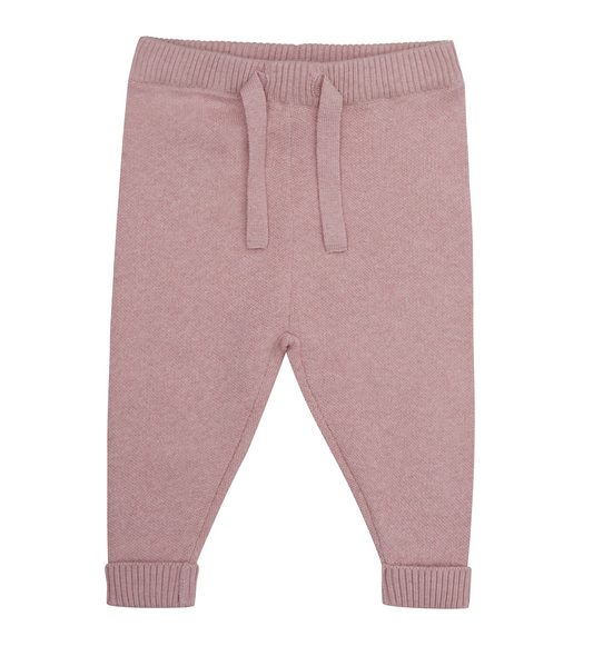 Joggingbroek 80% katoen 20% wol - mauve roze