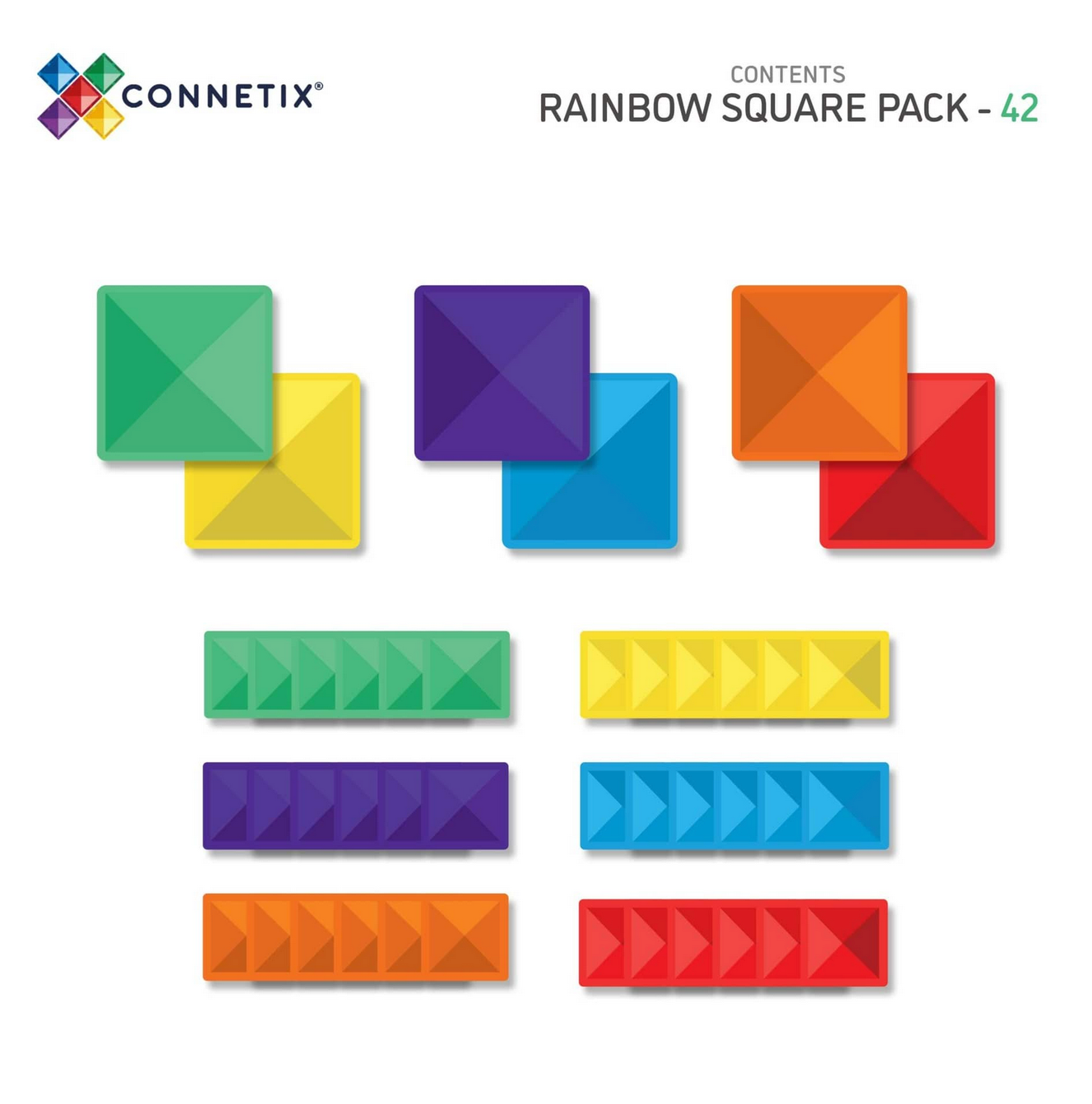 Square Pack - regenboog - 42 stuks