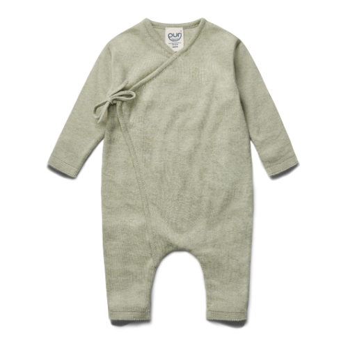 Boxpakje overslag - katoen/zijde - pistache