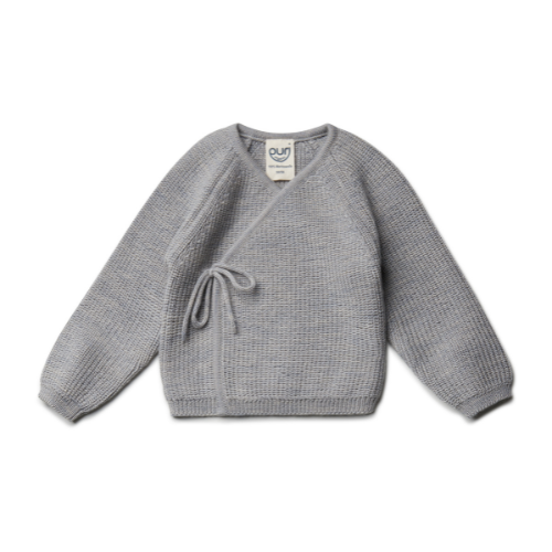 Overslag vestje gebreid - Wol - Stone Grey