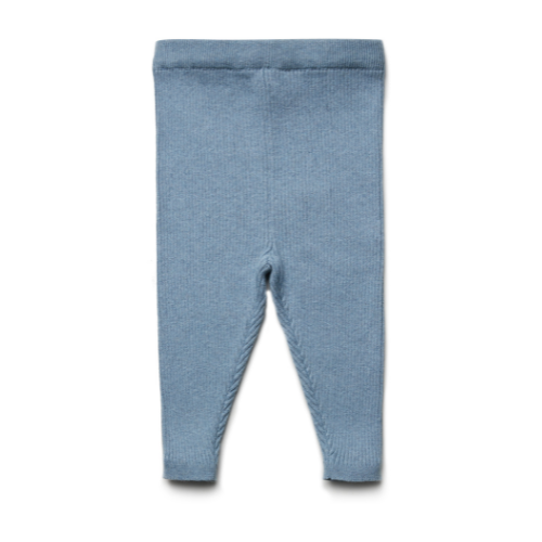 Legging rib - katoen/wol - smokey blue