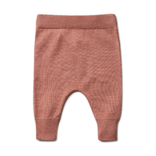 Broekje rib - Wol Zijde - Clay