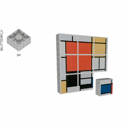 Magnetische Bouwblokken Mondriaan (9 stuks)
