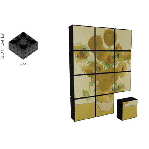 Magnetische Bouwblokken Zonnebloemen (12 stuks)