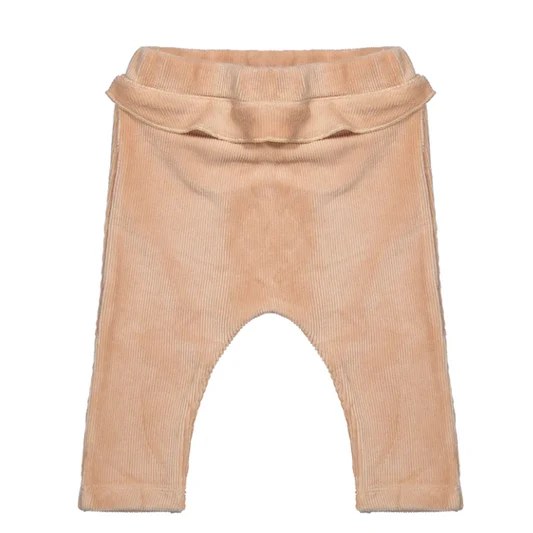 Riffle Amsterdam roze rib broekje met drop crotch, vooraanzicht op witte achtergrond