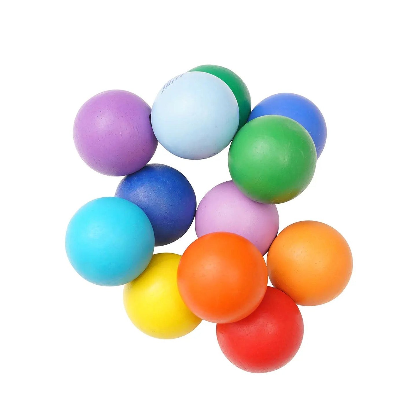 Manhattan Toy Classic Baby Beads - 12 gekleurde sensorische kralen in cirkelformatie vanaf bovenaanzicht