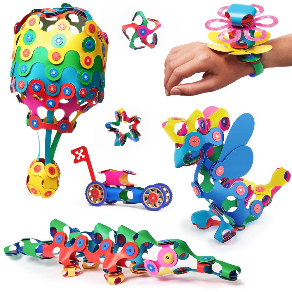 Clixo Family Pack 150 stuks Rainbow magnetisch bouwspeelgoed - complete set met diverse 3D-creaties en bouwvormen
