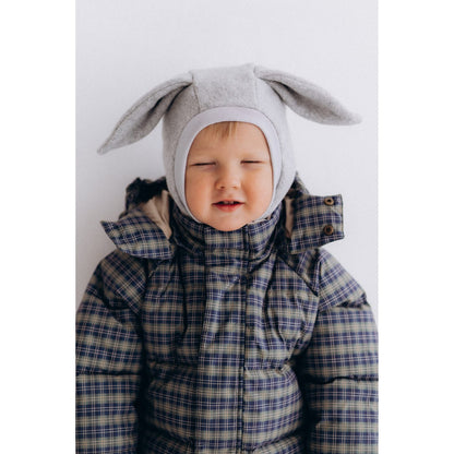 Wooly Organic Balaclava - Katoen Fleece - Bunny - Licht Taupe