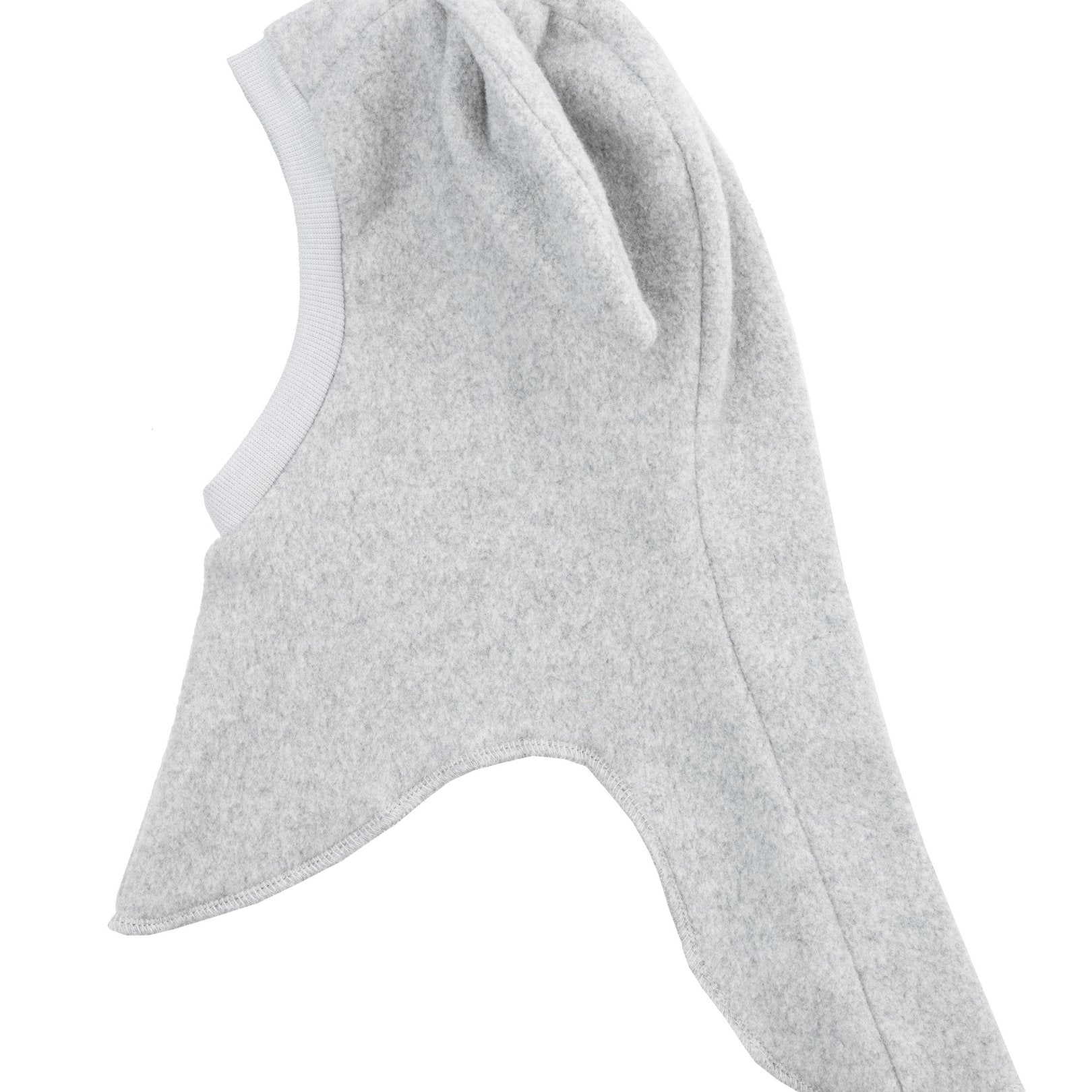 Wooly Organic Balaclava - Katoen Fleece - Bunny - Lichtgrijs