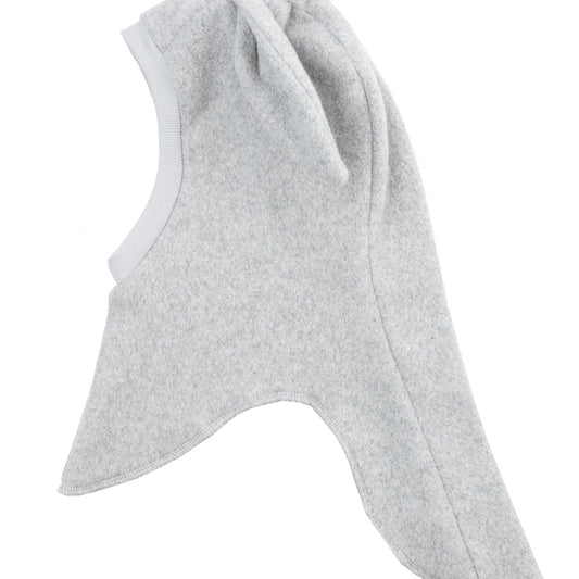 Wooly Organic Balaclava - Katoen Fleece - Bunny - Lichtgrijs