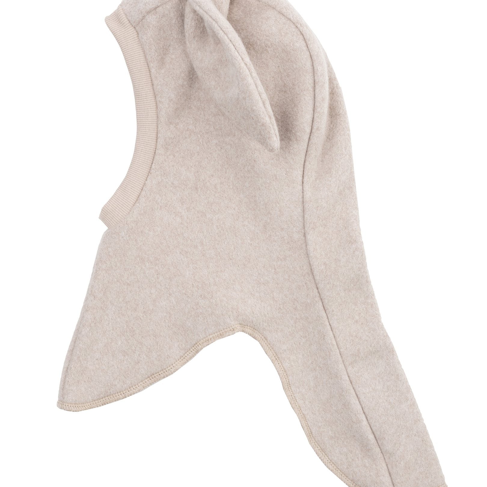 Wooly Organic Balaclava - Katoen Fleece - Bunny - Licht Taupe