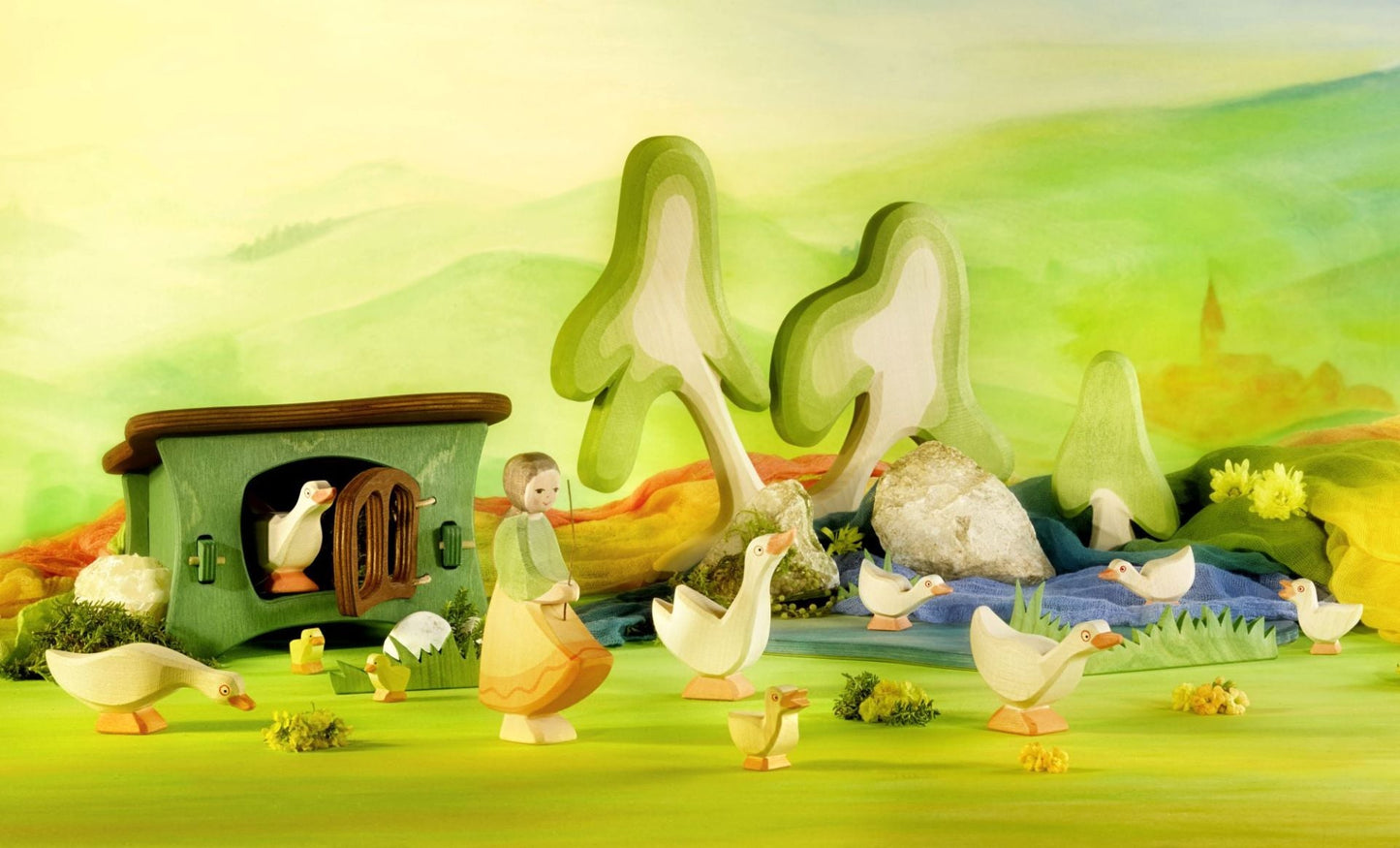 Ganzenkuiken kop omlaag