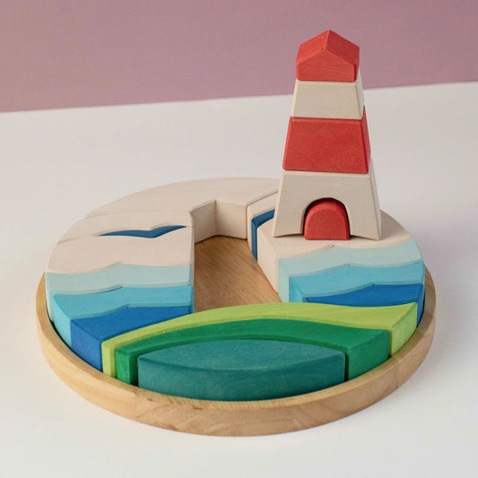 Houten Blokken puzzel - Vuurtoren
