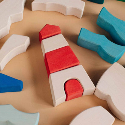 Houten Blokken puzzel - Vuurtoren
