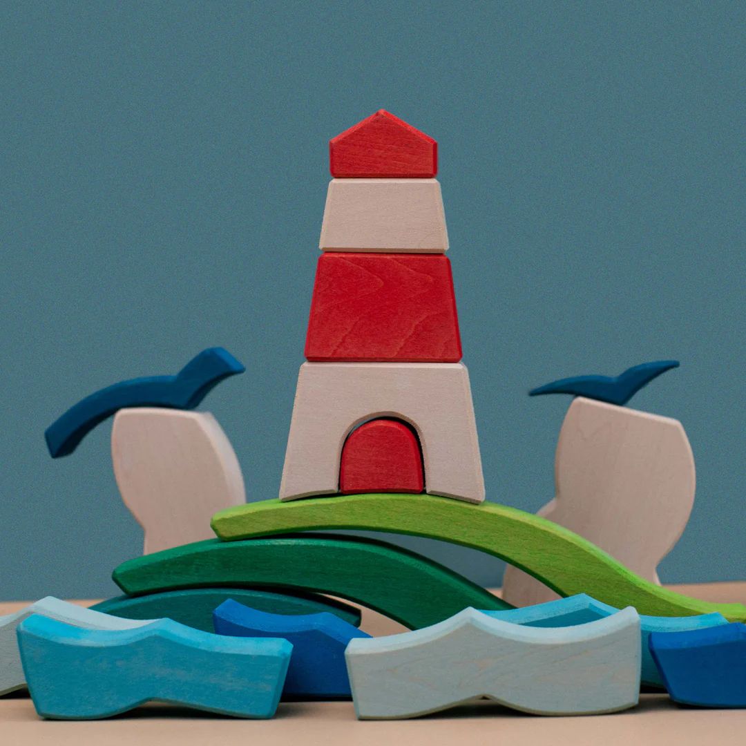Houten Blokken puzzel - Vuurtoren