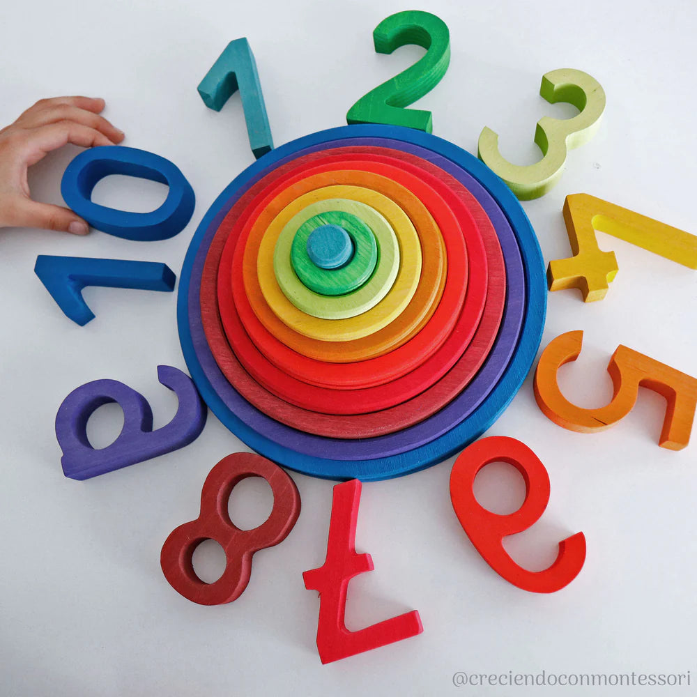 Houten cirkels en ringen - Regenboog