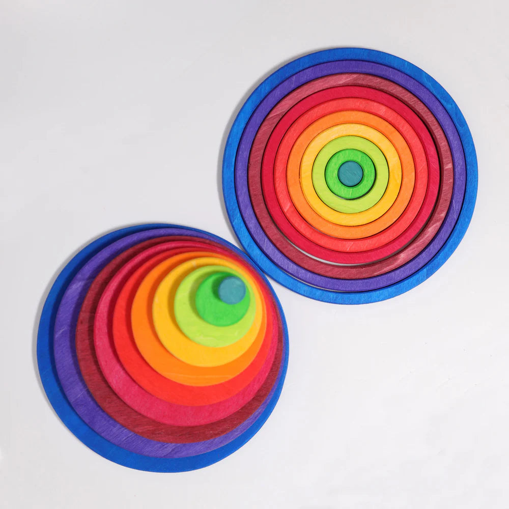 Houten cirkels en ringen - Regenboog