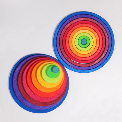 Houten cirkels en ringen - Regenboog