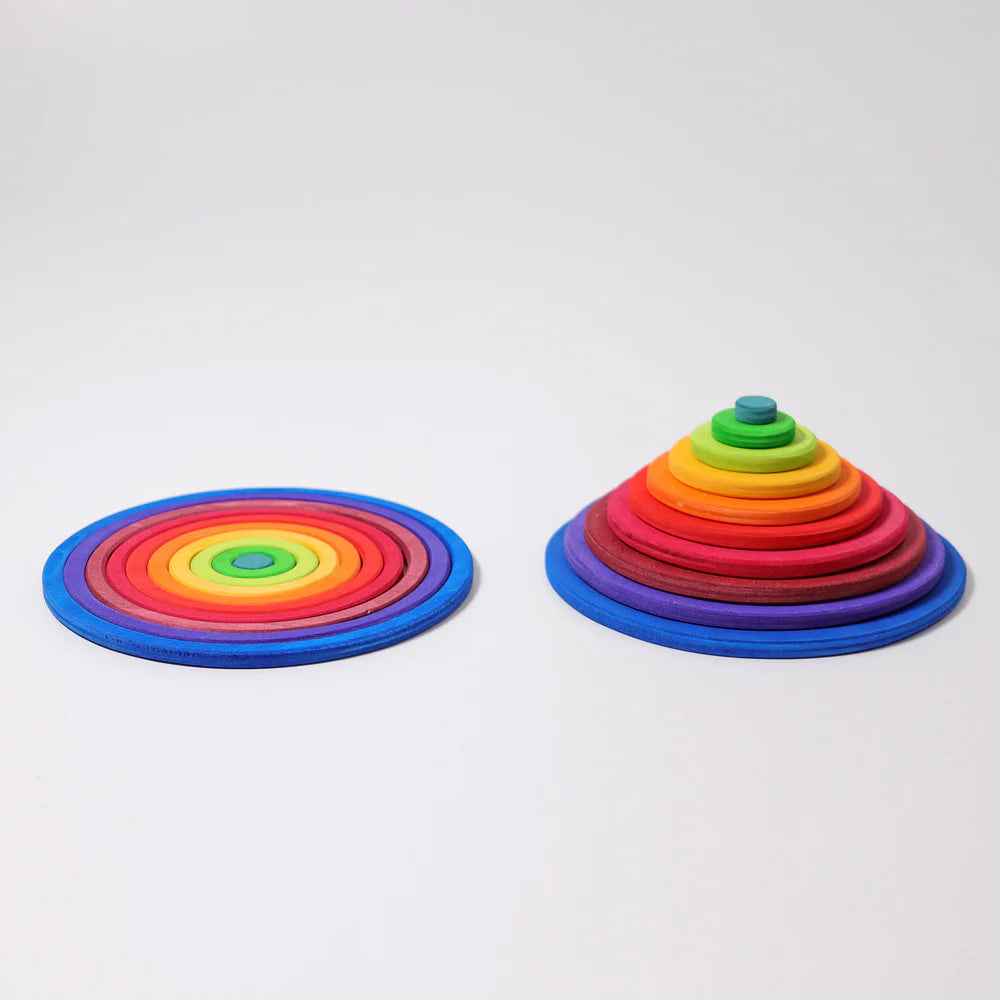 Houten cirkels en ringen - Regenboog