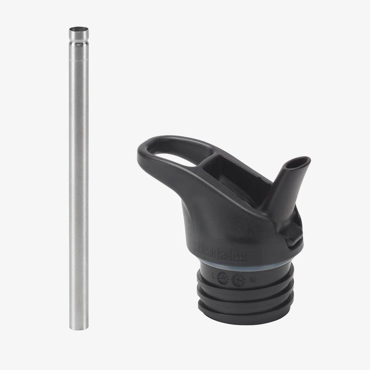 Klean Kanteen Rise Classic thermosfles 473ml met stalen buis en zwarte Flip Seal Sport Cap geïsoleerd.