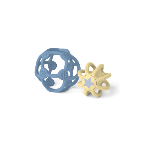 Set van 2 sensorische ballen – blauw en geel