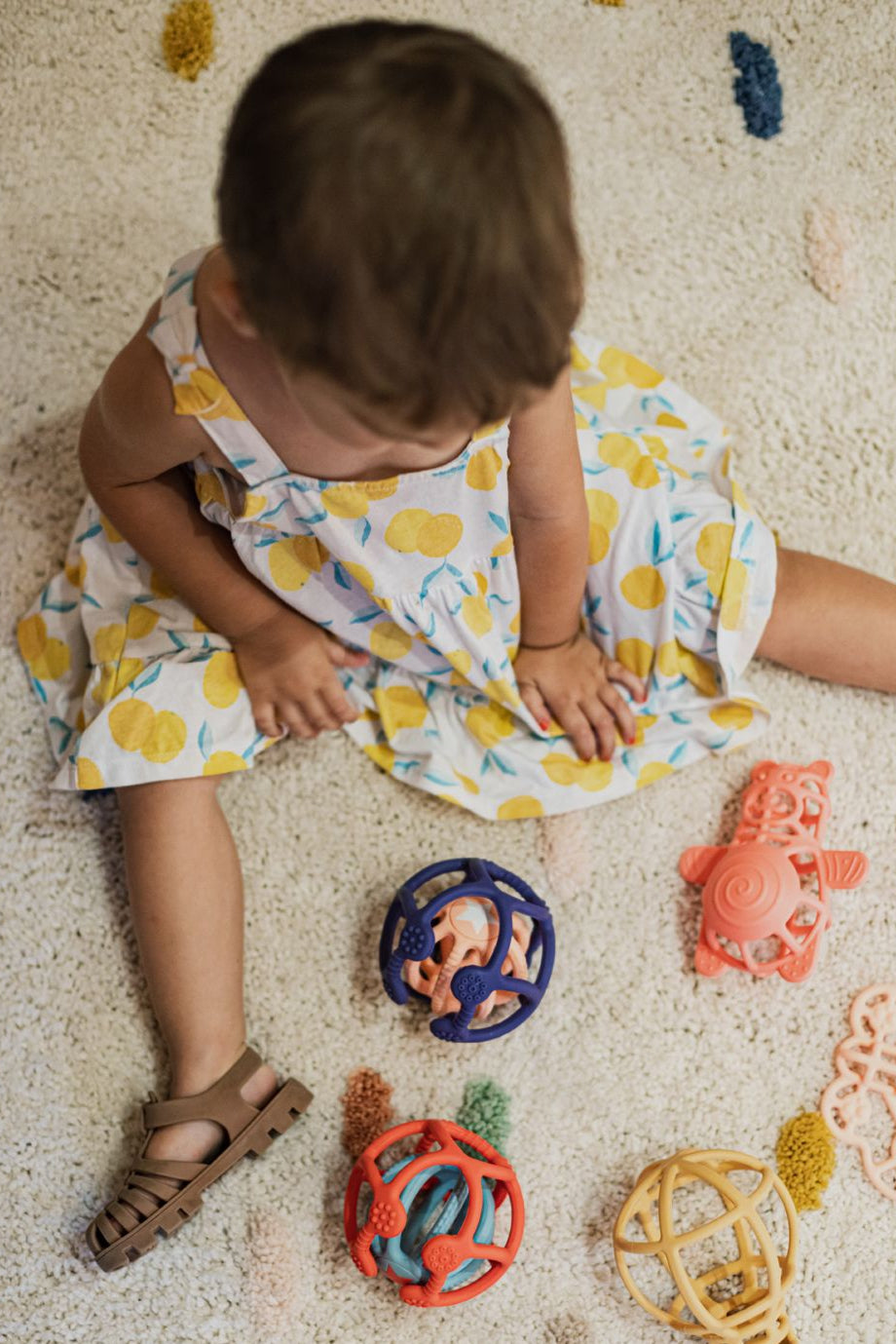 Set van 2 sensorische ballen – oranje en blauw